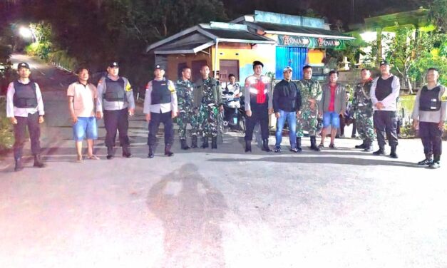 Patroli Gabungan Kodim 0424/Tanggamus dan Polsek Sumberejo Ditingkatkan, Antisipasi Gangguan Kamtibmas