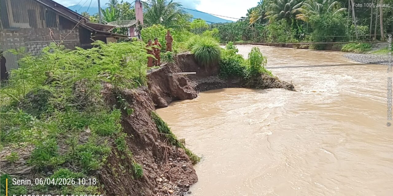 Darurat! Tanggul Nyaris Sentuh Rumah Warga Pekon Negara Batin, Penanganan Ditunggu