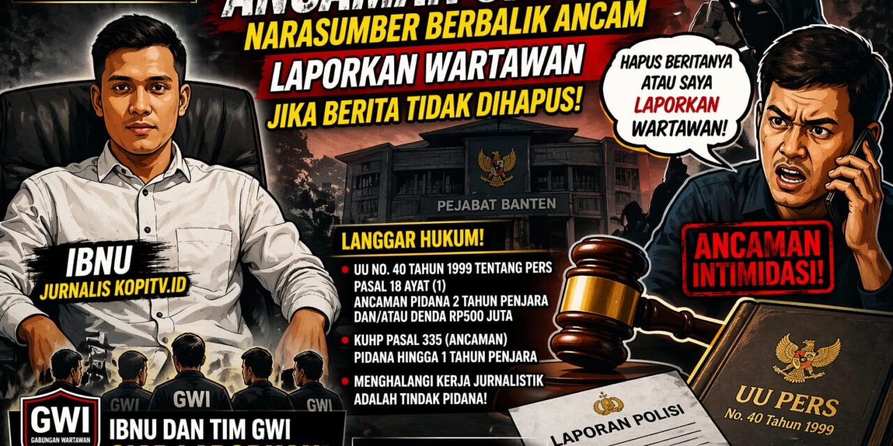 Terendus Upaya Bungkam Pemberitaan, Jurnalis Kopitv.id dan GWI Siap Laporkan Dugaan Intimidasi oleh Narasumber