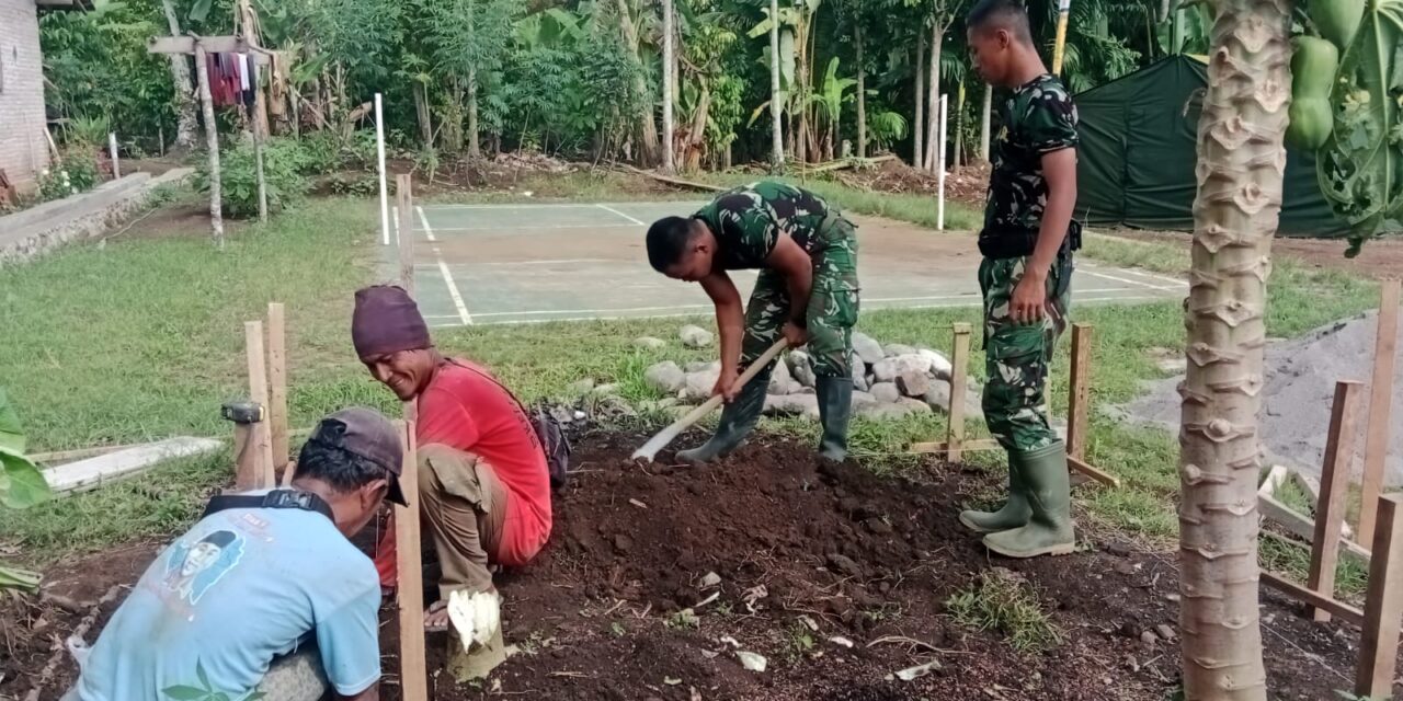 Satgas TMMD ke-128 Kodim 0424/Tanggamus Bangun MCK, Tingkatkan Kesehatan Warga Kalimiring