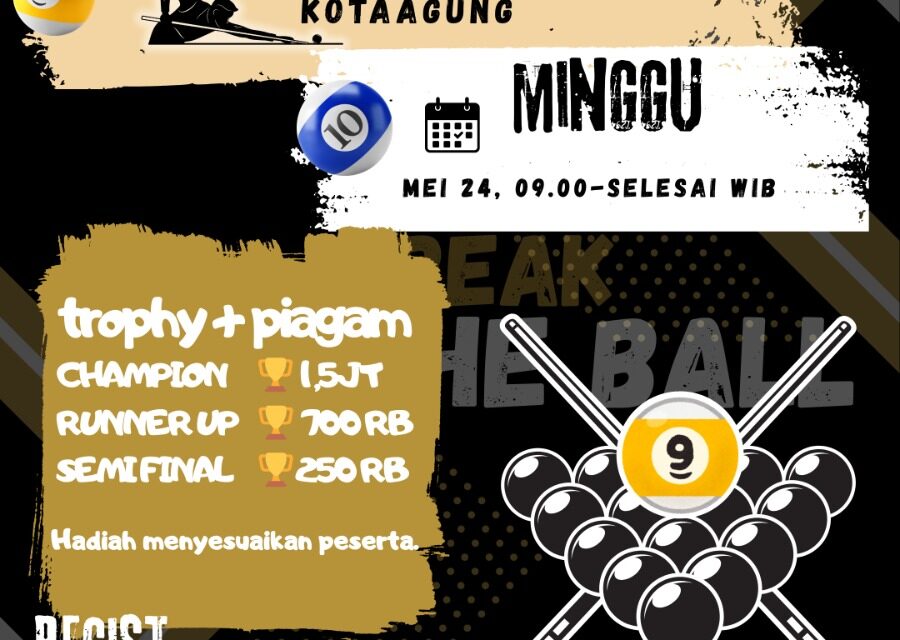 Turnamen Biliar 9 Ball “Jendral Open” Siap Digelar di Kotaagung, Ajang Adu Presisi dan Sportivitas