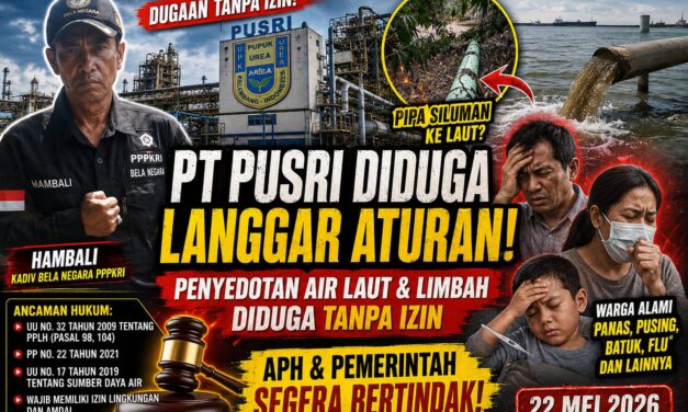 Diduga Langgar Aturan Lingkungan, Aktivitas Penyedotan Air Laut dan Pengelolaan Limbah PT Pupuk Sriwijaya Disorot Warga