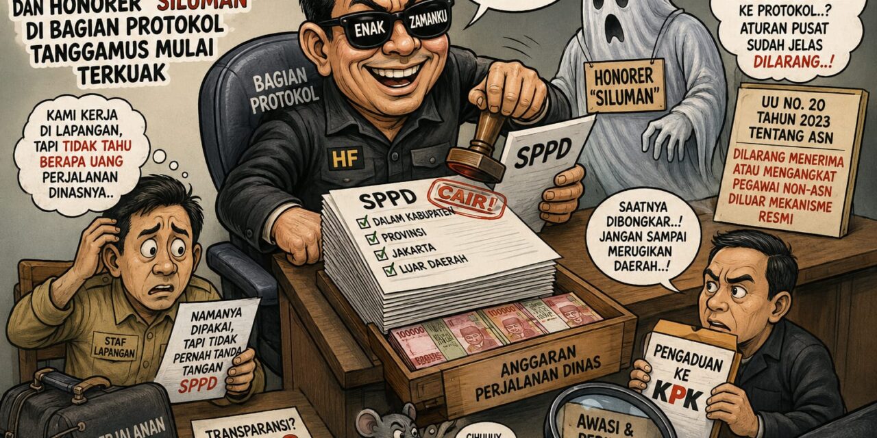 Diduga Bobrok, Permainan SPPD dan Honorer “Siluman” di Bagian Protokol Tanggamus Mulai Disorot